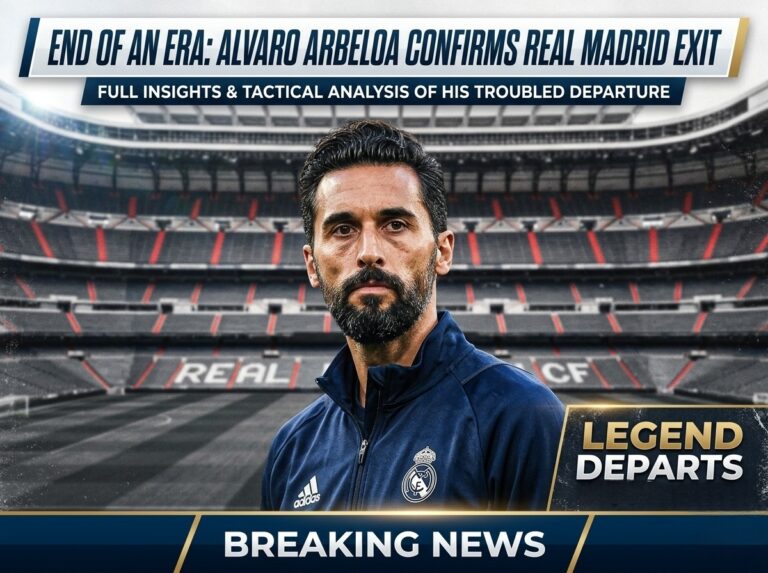 Alvaro Arbeloa looking serious at the Santiago Bernabeu after officially confirming his departure as Real Madrid head coach.