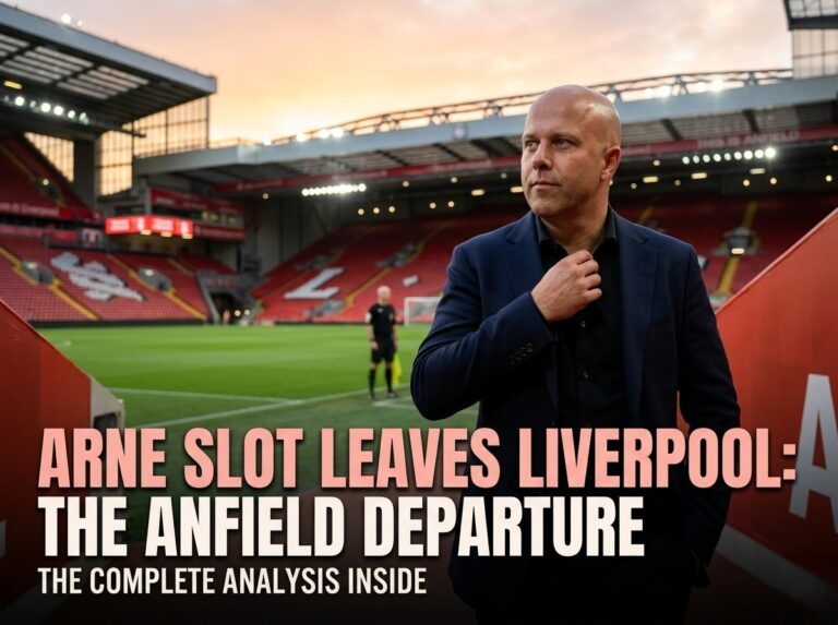Arne Slot looking dejected on the touchline as Liverpool manager before being sacked in 2026