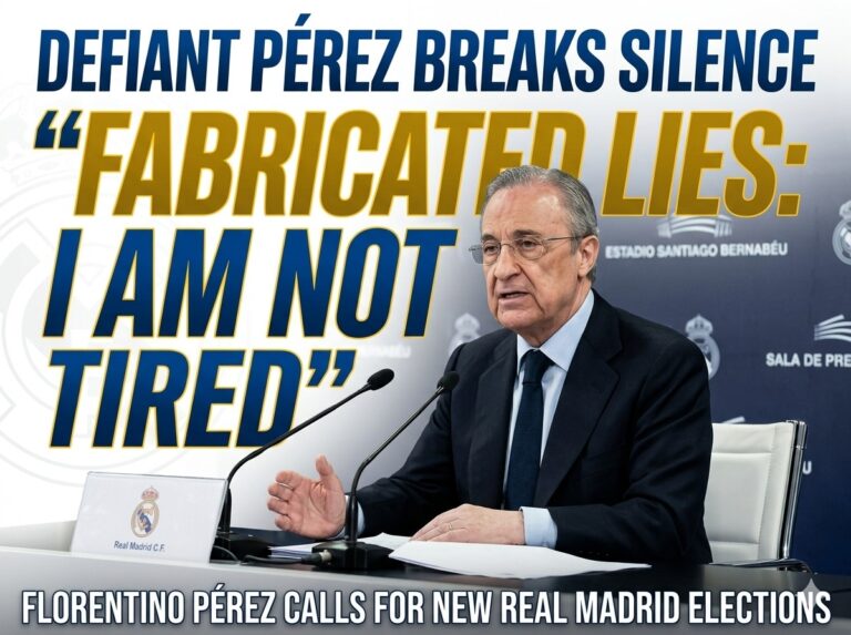 Florentino Perez speaking as Real Madrid president denying resignation rumors