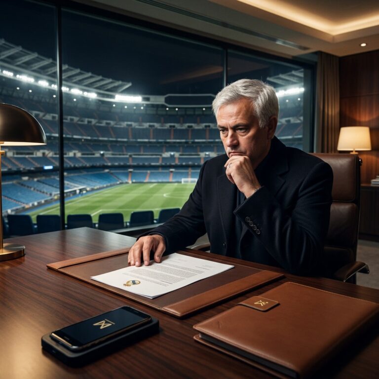 Jose Mourinho looking over the Santiago Bernabeu stadium ahead of his return to Real Madrid