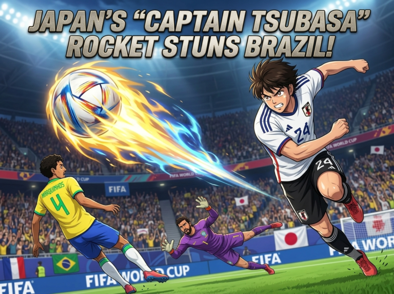 Kaishu Sano's Screamer Stuns Brazil: Japan Lead the Selecao 1–0 at Half-Time in Houston Kaishu Sano scores for Japan against Brazil in the 2026 FIFA World Cup Round of 32 in Houston