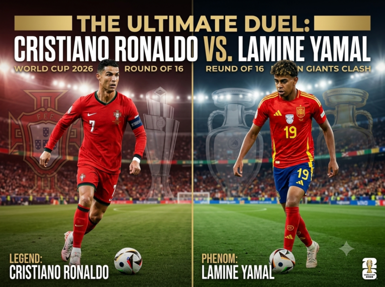 Ronaldo vs Yamal: Portugal-Spain World Cup 2026 Preview Cristiano Ronaldo and Lamine Yamal ahead of Portugal vs Spain World Cup 2026 Round of 16 match