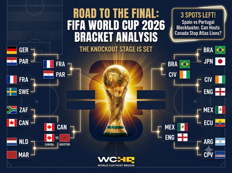 World Cup 2026 Bracket Takes Shape: Spain, Portugal and Morocco Set for Blockbuster Road to the Final World Cup 2026 knockout bracket showing Spain, Portugal, and Morocco's path to the final