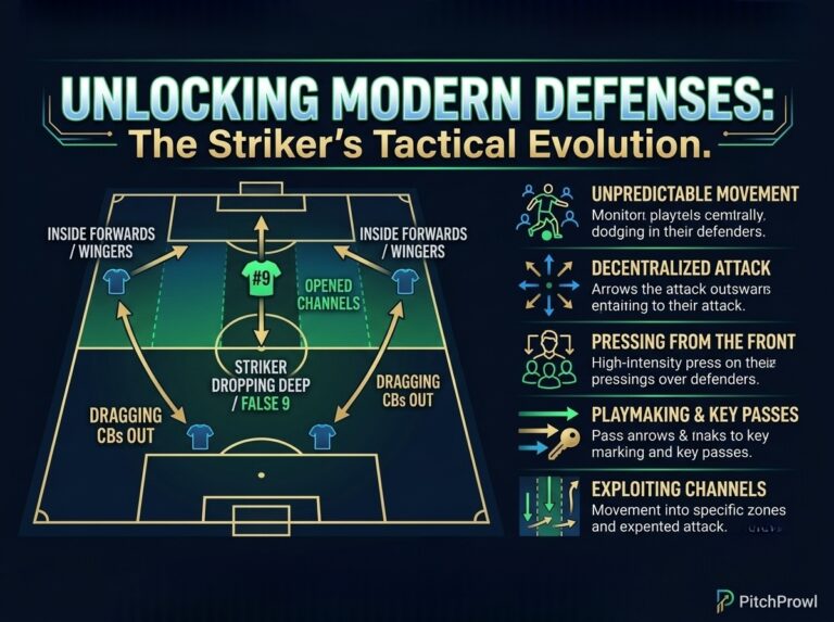 Deep-Dropping Forwards Tactics: The New Striker Blueprint Striker dropping deep to link midfield play in modern tactics