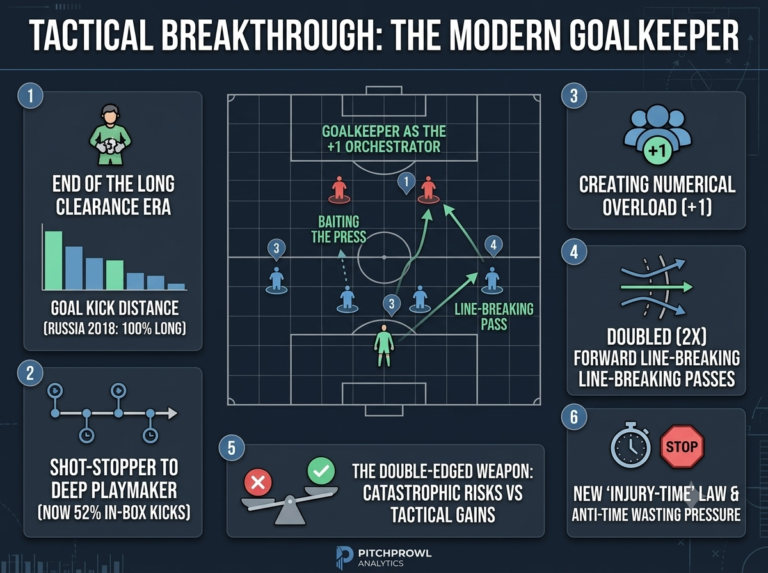 Modern Goalkeeper Tactics: The Sweeper-Keeper Revolution Modern goalkeeper tactics showing sweeper-keeper distribution play