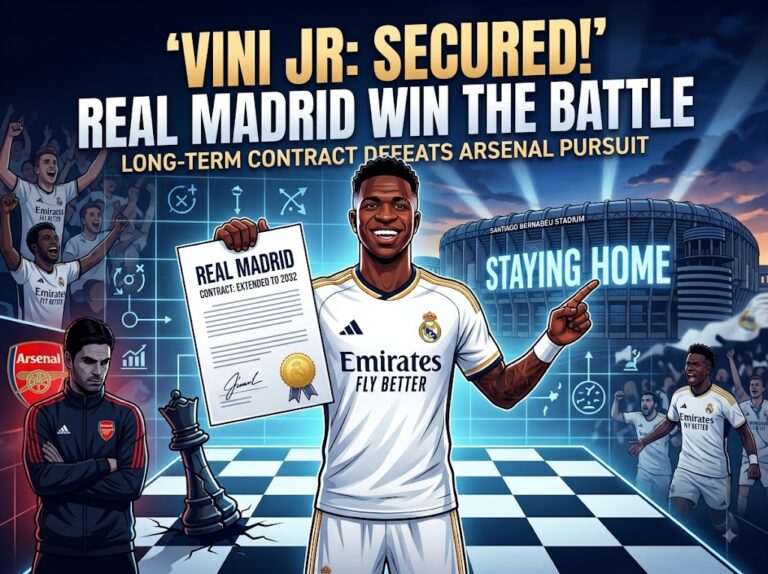 Vinicius Jr New Contract Ends Arsenal Transfer Chase Vinicius Jr signs new contract extension with Real Madrid